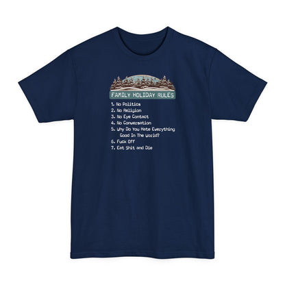 Family Holiday Rules - Men's Tall T-Shirt