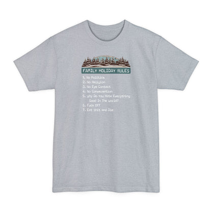 Family Holiday Rules - Men's Tall T-Shirt