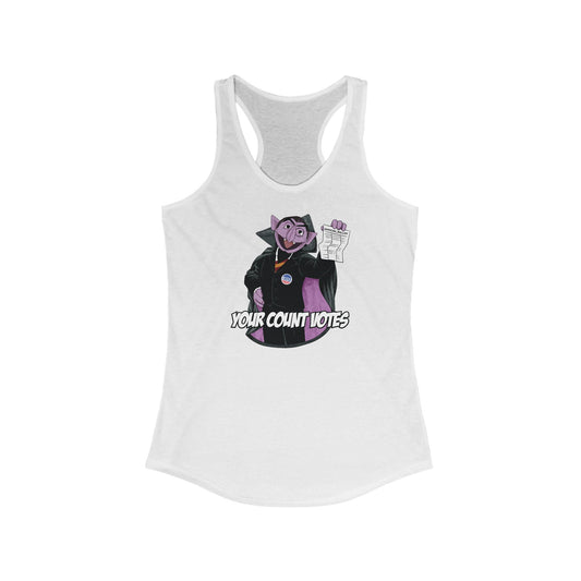 Your Count Votes Parody - Women's Racerback Tank