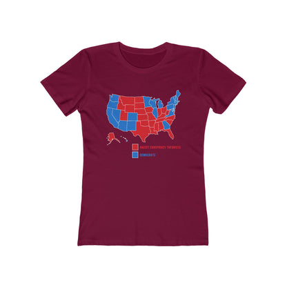 Democrats (Blue States) - Racist Conspiracy Theorists (Red States) - Women's T-Shirt