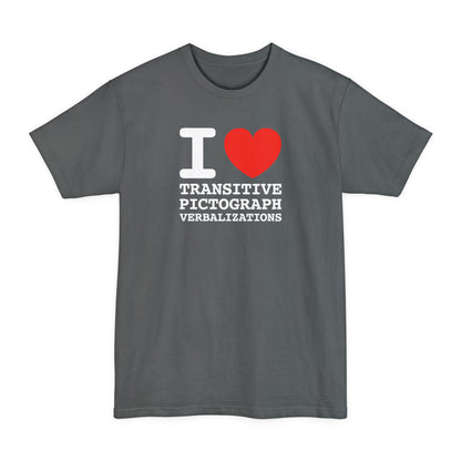 I Heart Transitive Pictograph Verbalizations - Men's Tall T-Shirt