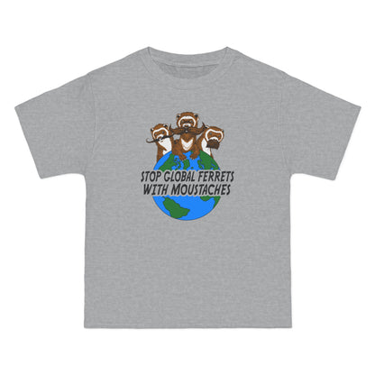 Stop Global Ferrets With Moustaches - Men's Heavyweight T-Shirt
