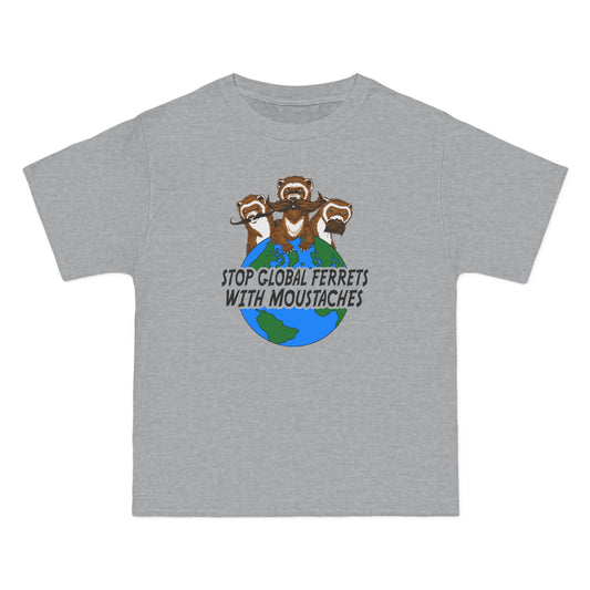Stop Global Ferrets With Moustaches - Men's Heavyweight T-Shirt
